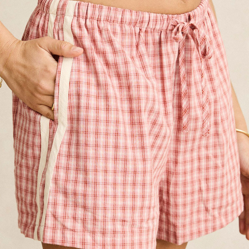 Bermuda Rhythm: Kirra Check Short (Pink)