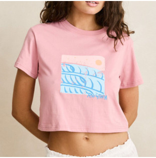 Camiseta Rhythm: Ocean Crop Crew Tee (Dusty Pink)