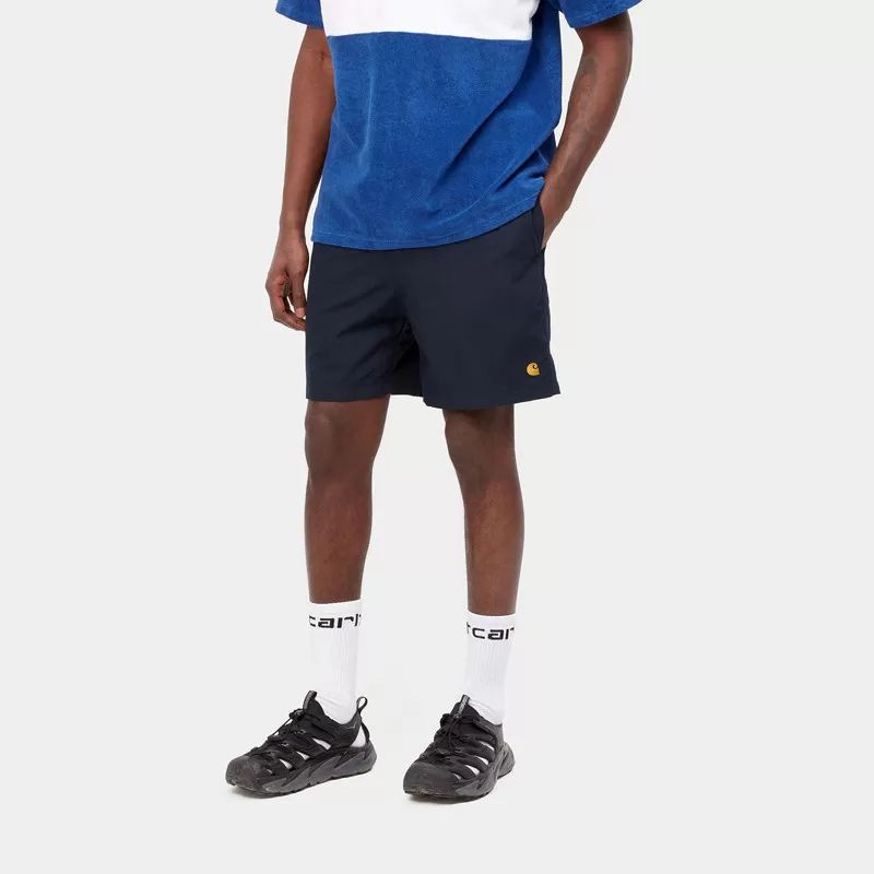 Bañador Carhartt WIP: Chase Swim Trunks (Dark Navy Gold)