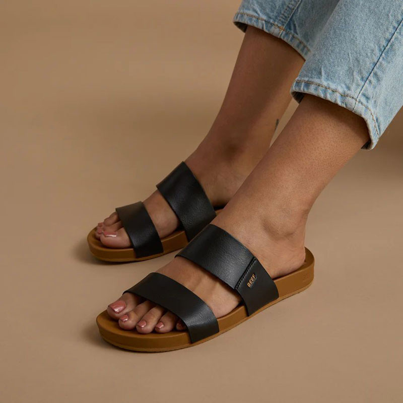 Chanclas Reef: W Cushion Vista (Black/Natural)