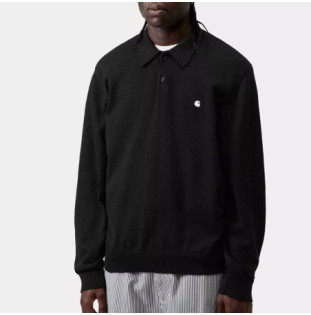 Polo Carhartt WIP: LS Madison Polo (Black White)