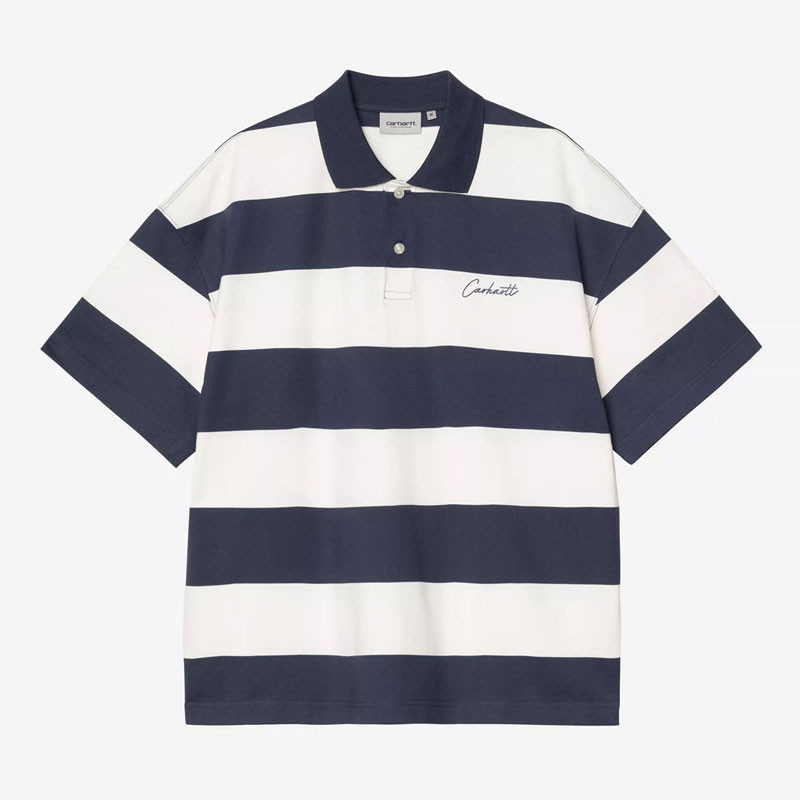 Polo Carhartt WIP: SS Delray Polo (Delray Stripe Blue)
