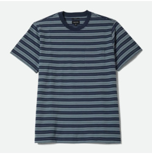 Camiseta Brixton: Nova Stripe SS Pkt (Mdnt Blu Fut Gry Wo)