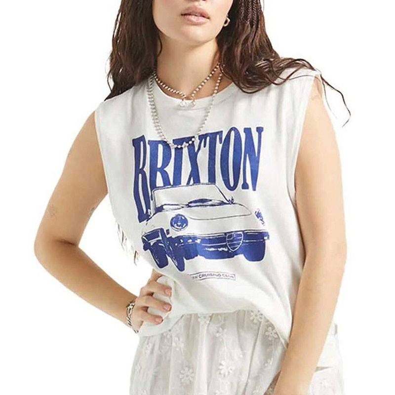 Camiseta Brixton: Sunday Cruising Club Muscle Ta (Vint Wht)