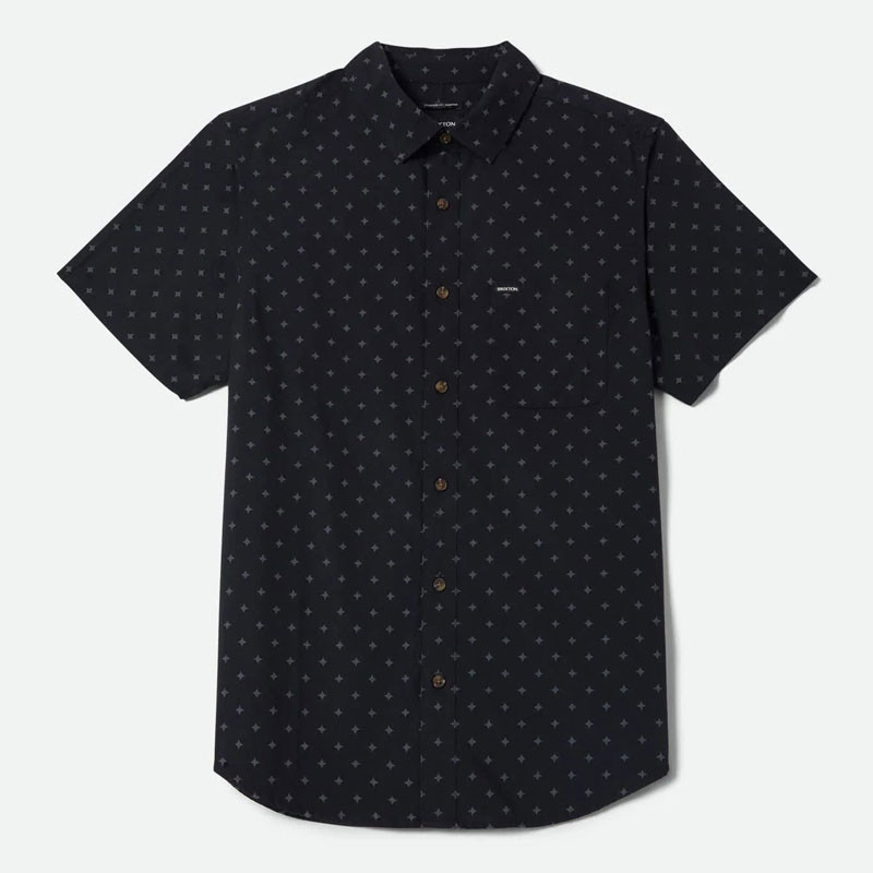 Camisa Brixton: Charter Print SS Wvn (Futur Gry Diam Til)