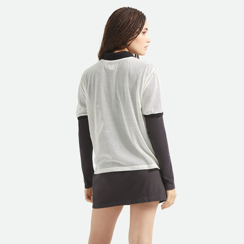 Camiseta Brixton: Varsity Tee (Off White Black)