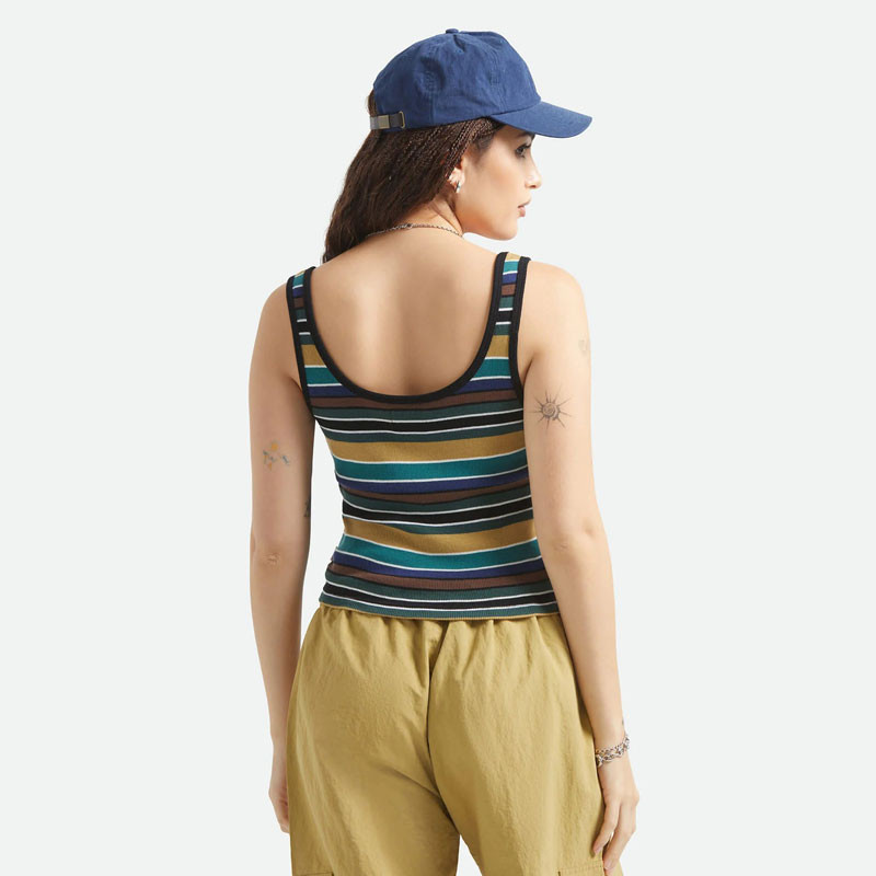 Camiseta Brixton: Ringer Organic A-Tank (Multi Retro Stripe)