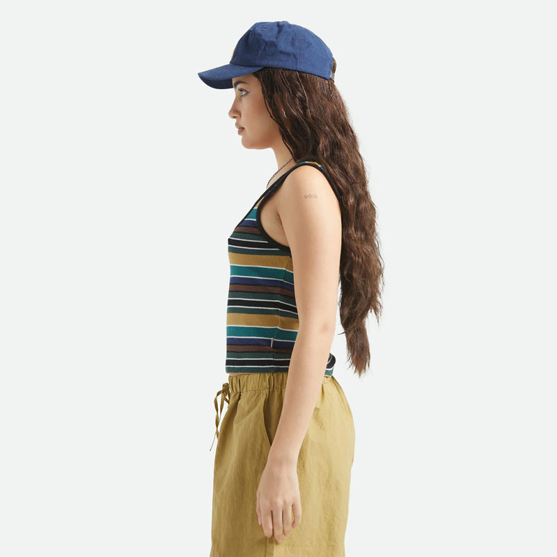 Camiseta Brixton: Ringer Organic A-Tank (Multi Retro Stripe)