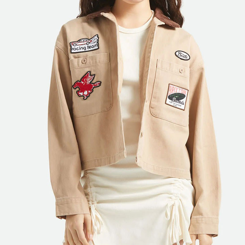 Chaqueta Brixton: Utopia Patchwork Overshrt (Ws Tmless Taup)