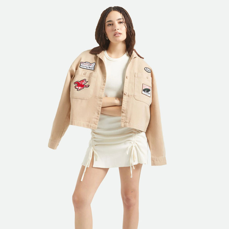 Chaqueta Brixton: Utopia Patchwork Overshrt (Ws Tmless Taup)