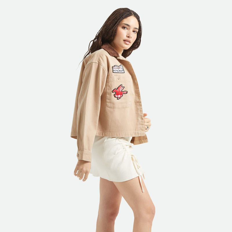 Chaqueta Brixton: Utopia Patchwork Overshrt (Ws Tmless Taup)