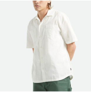 Camisa Brixton: The Vintage SS Wvn (Off Wht Jacq Strp)
