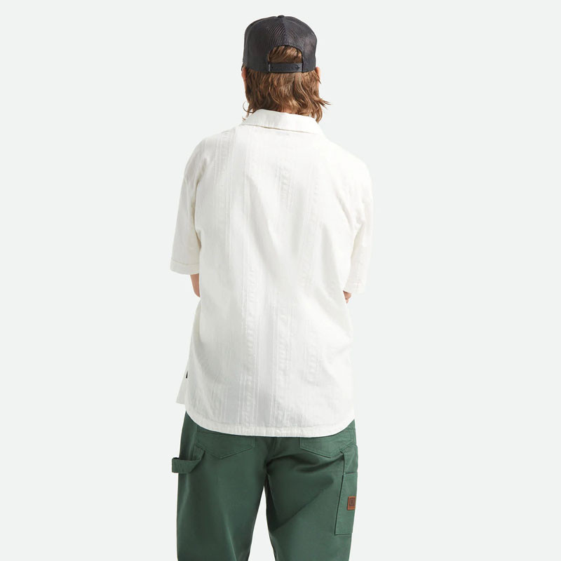 Camisa Brixton: The Vintage SS Wvn (Off Wht Jacq Strp)