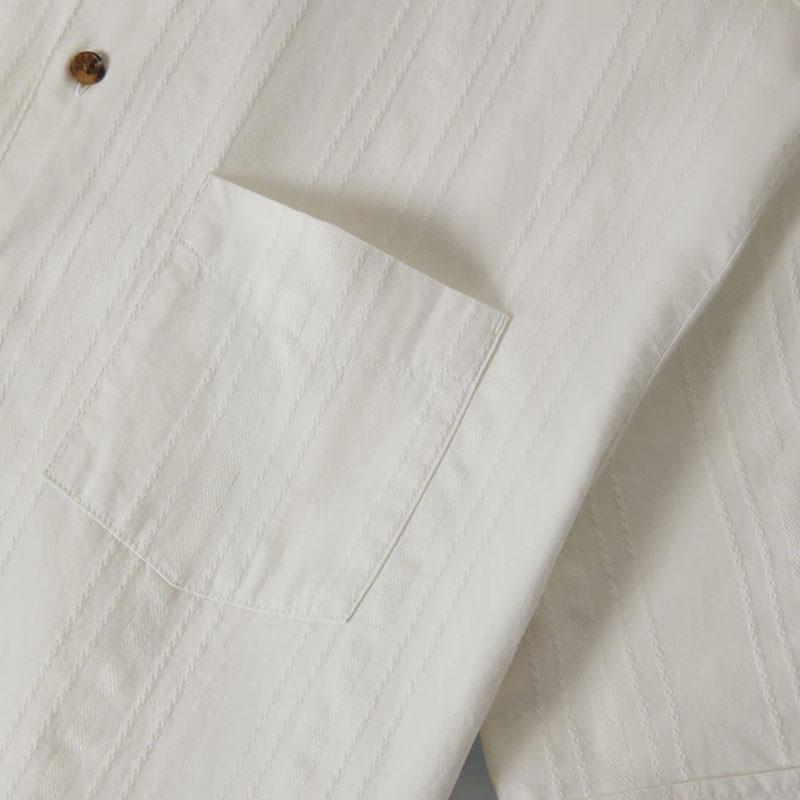 Camisa Brixton: The Vintage SS Wvn (Off Wht Jacq Strp)