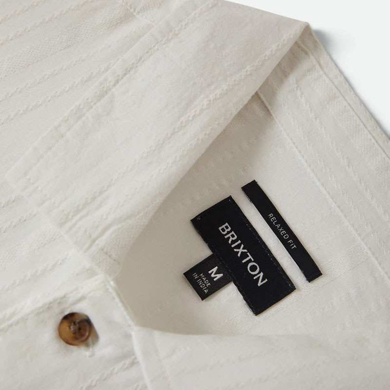 Camisa Brixton: The Vintage SS Wvn (Off Wht Jacq Strp)