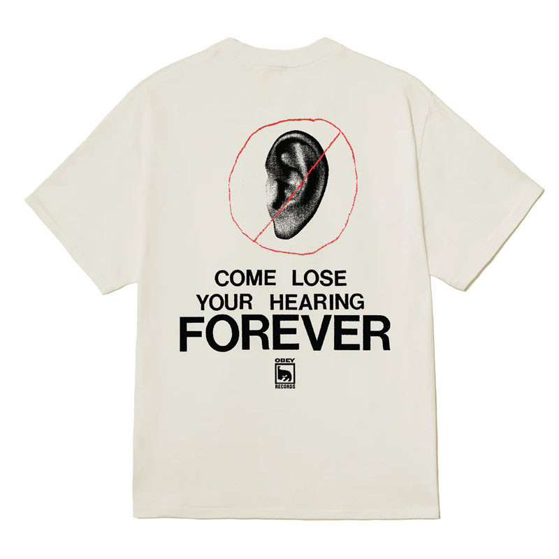 Camiseta Obey: Obey Come Lose Your Hearing (Vintage Wht)