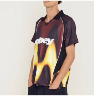 Camiseta Obey: Obey Blurred Soccer Jersey (Burnt Red)