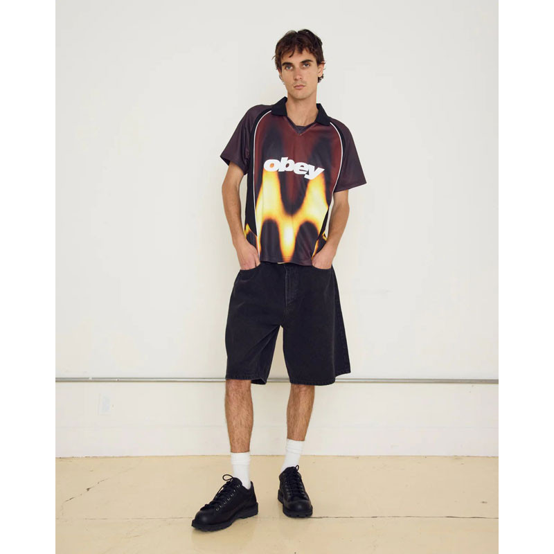 Camiseta Obey: Obey Blurred Soccer Jersey (Burnt Red)