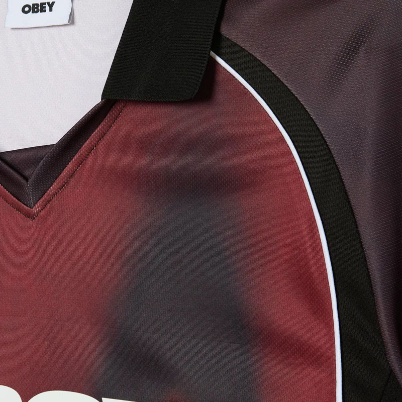 Camiseta Obey: Obey Blurred Soccer Jersey (Burnt Red)