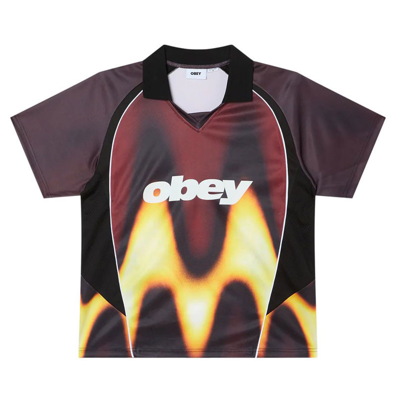Camiseta Obey: Obey Blurred Soccer Jersey (Burnt Red)