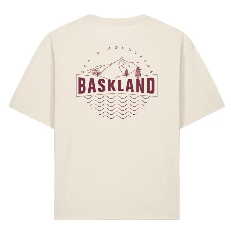 Camiseta Atlas: Baskland Boxy Tee (Natural Raw Burgundy)