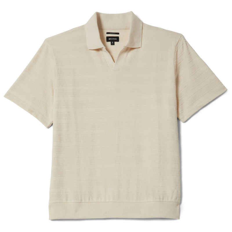 Polo Brixton: Theo Jacquard SS Polo (Cream)