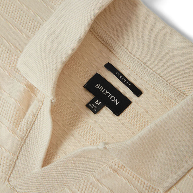 Polo Brixton: Theo Jacquard SS Polo (Cream)