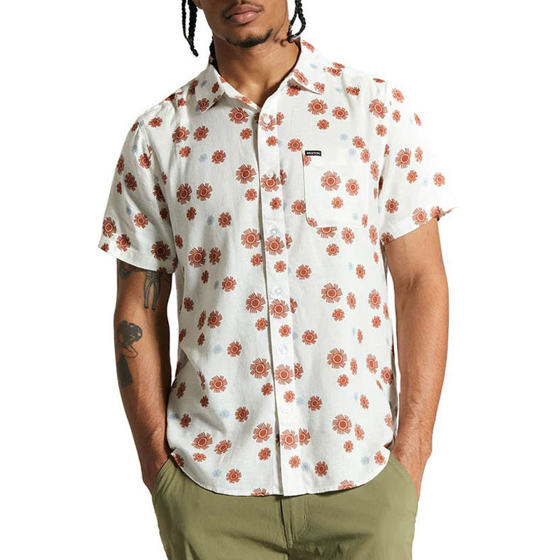 Camisa Brixton: Charter Slub SS Wvn (Off White)