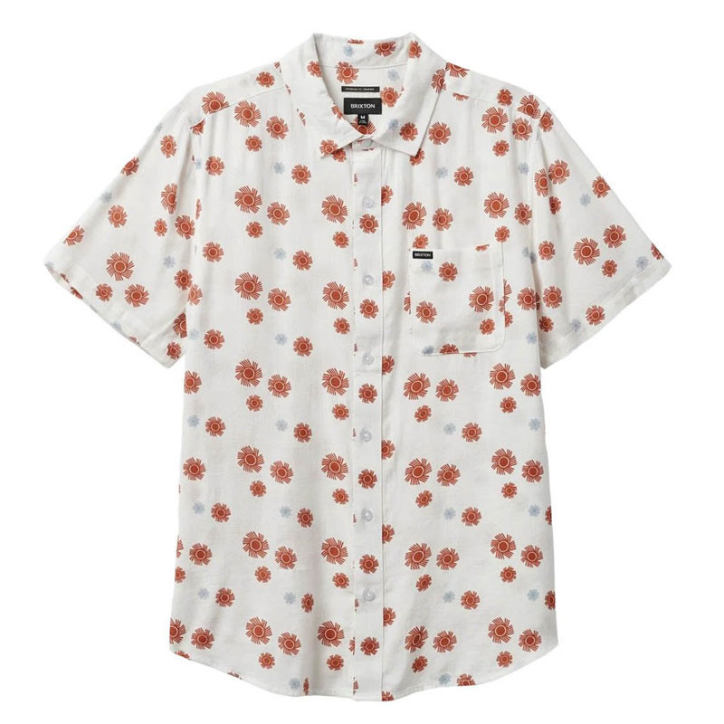Camisa Brixton: Charter Slub SS Wvn (Off White)