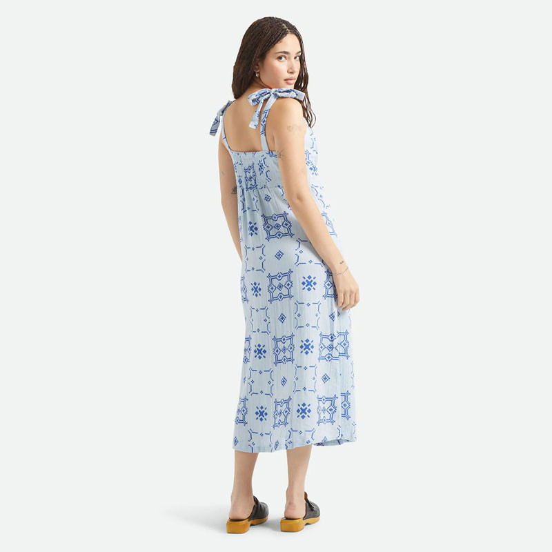 Vestido Brixton: The Tie Dress (Aura Blue Tile Print)