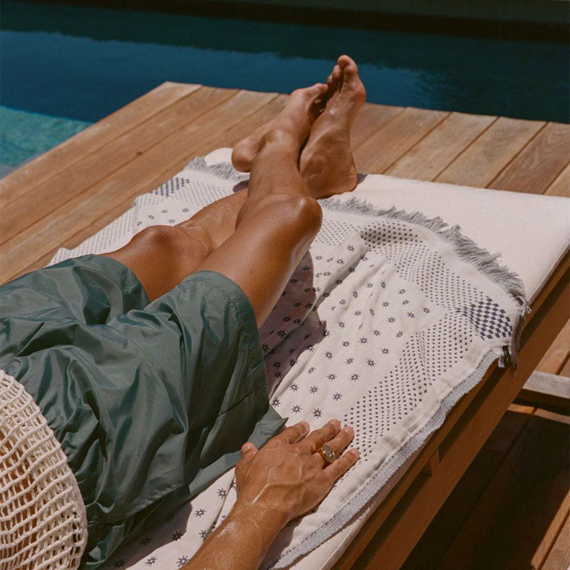Toalla Slowtide: Shogun Driftweave Turkish Towel (Indigo)