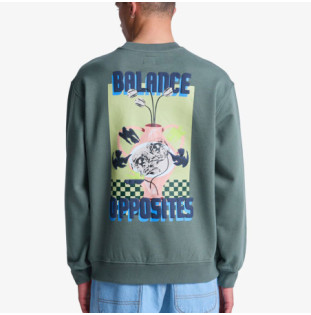 Sudadera RVCA: Af Twin Tulips Crew (Sage Leaf)