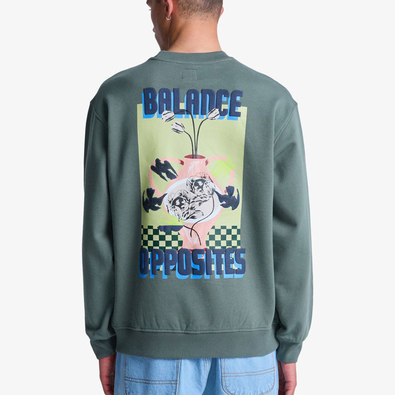 Sudadera RVCA: Af Twin Tulips Crew (Sage Leaf)