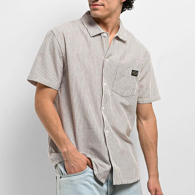 Camisa RVCA: Dayshift Stripe II SS (Natural)