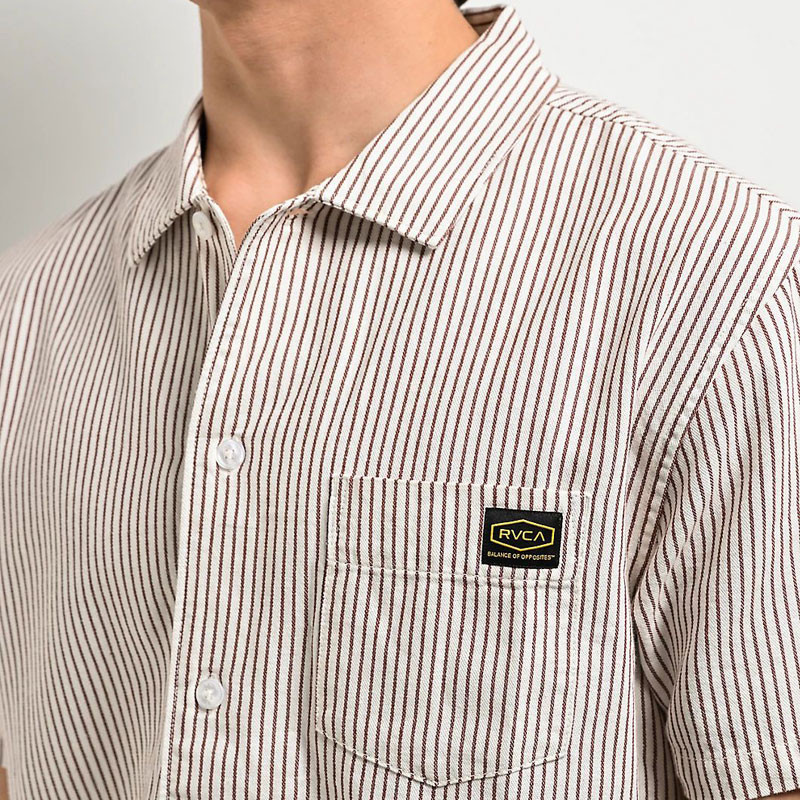 Camisa RVCA: Dayshift Stripe II SS (Natural)