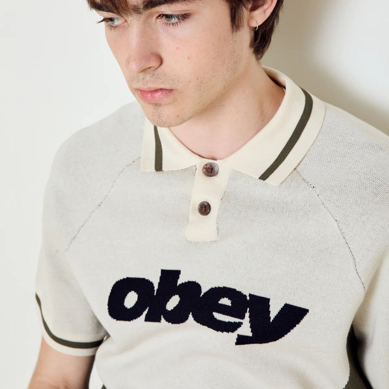 Polo Obey: Obey Sport Polo Sweater (Unbleached Multi)