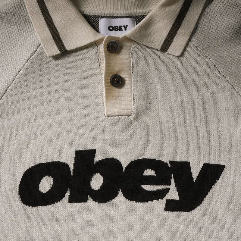 Polo Obey: Obey Sport Polo Sweater (Unbleached Multi)