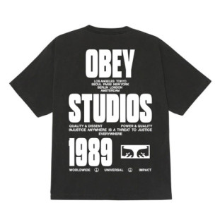 Camiseta Obey: Obey Stamped (Pigment Dusty Black)