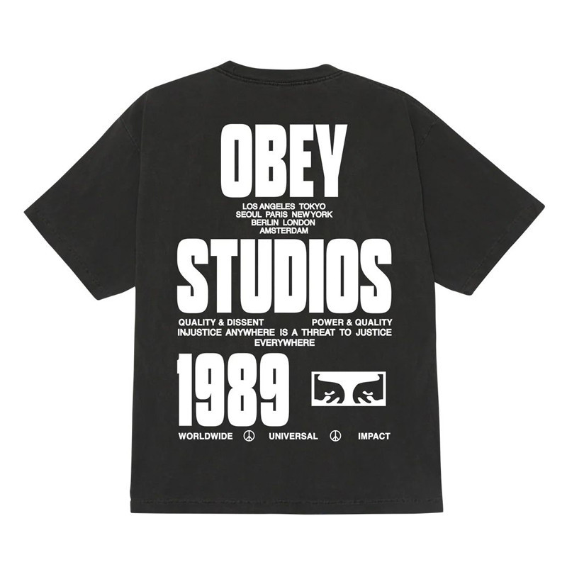 Camiseta Obey: Obey Stamped (Pigment Dusty Black)