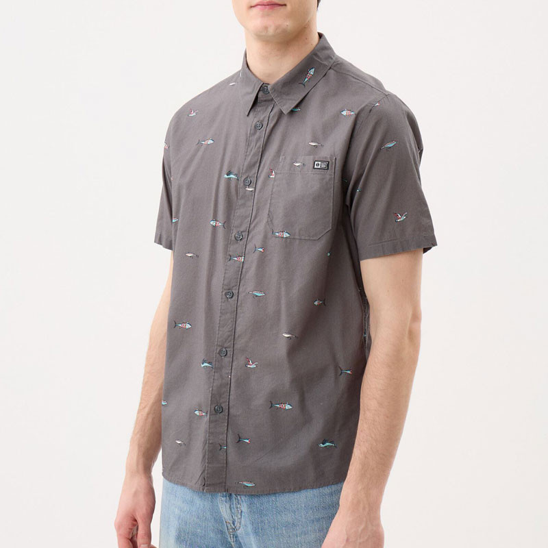 Camisa Salty Crew: Crew SS Button Up (Charcoal)