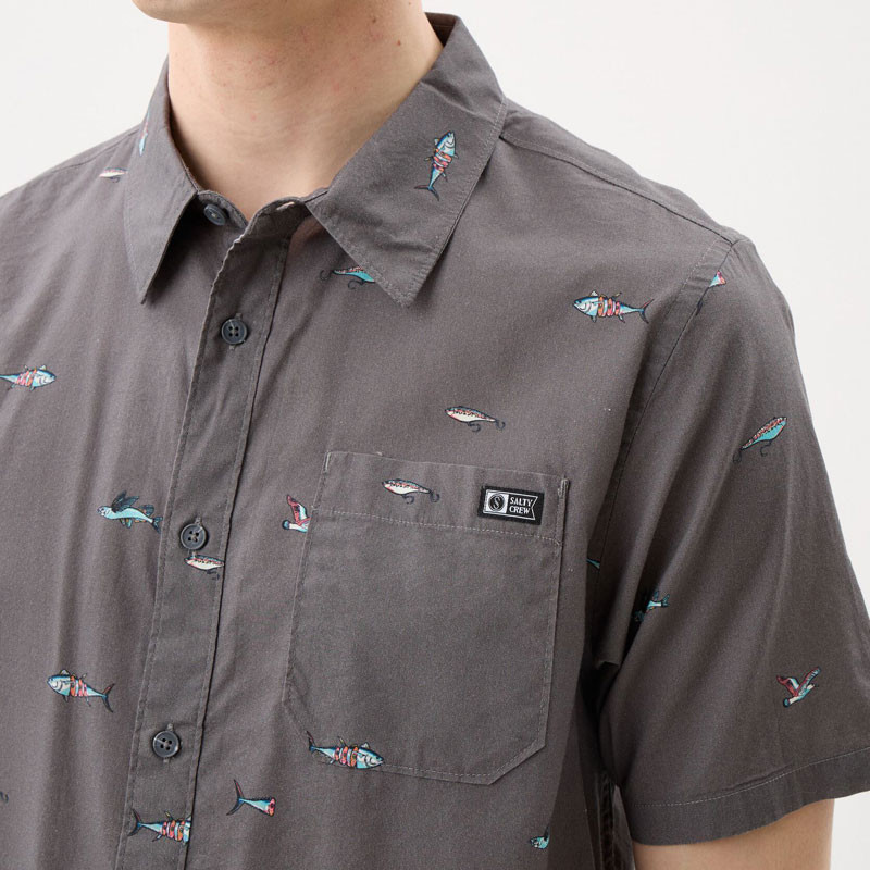 Camisa Salty Crew: Crew SS Button Up (Charcoal)