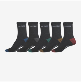 Calcetines Globe: Ingles Crew Sock 5 Pack (Black Assorted)