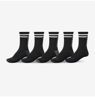 Calcetines Globe: Carter Crew Sock 5 Pack (Black Assorted)