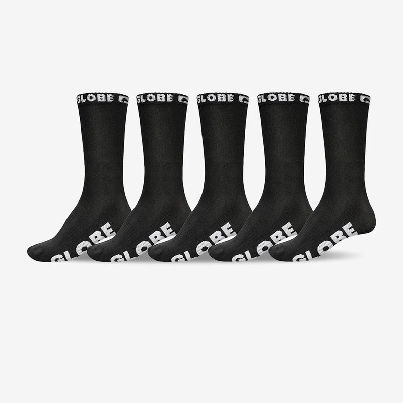 Calcetines Globe: Blackout Hi Crew Sock 5 Pack (Black Black)