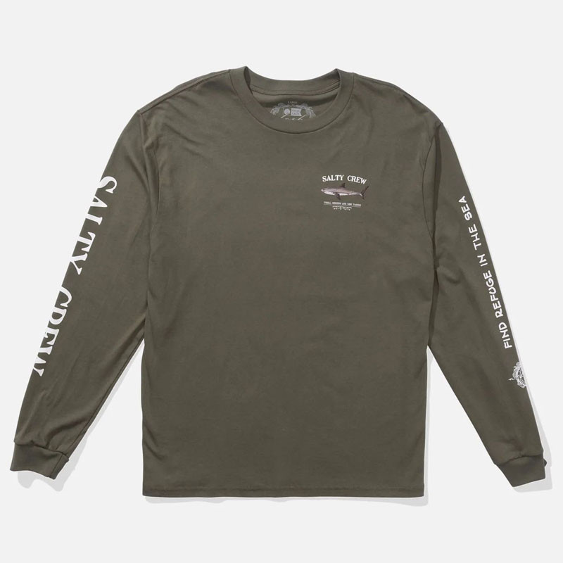 Camiseta Salty Crew: Bruce LS Tee (Dusty Olive)
