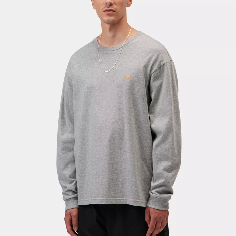 Camiseta Carhartt WIP: LS Chase T-Shirt (Grey Heather Gold)