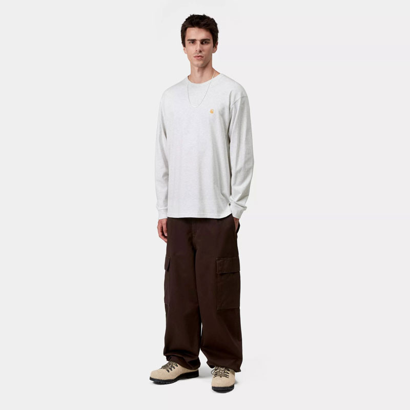 Camiseta Carhartt WIP: LS Chase T-Shirt (Ash Heather Gold)