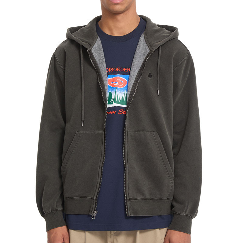 Sudadera Volcom: Single Stone Pw Zip (Rinsed Black)