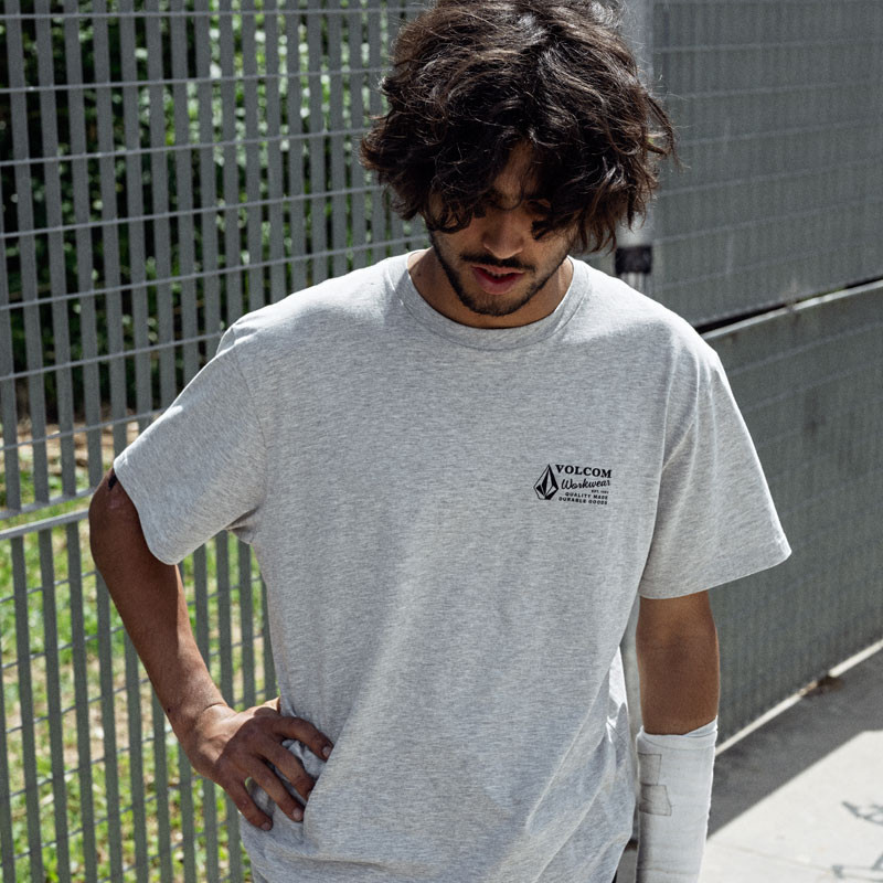 Camiseta Volcom: Workwear Bsc Sst (Heather Grey)