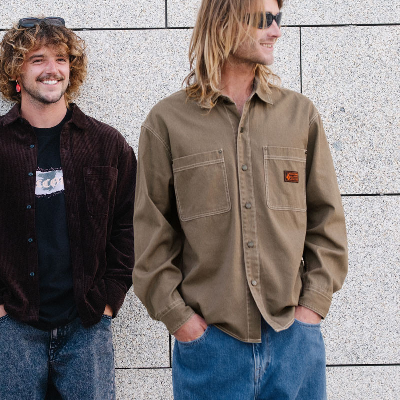 Camisa Volcom: Fostered II Cord LS (Cacao)